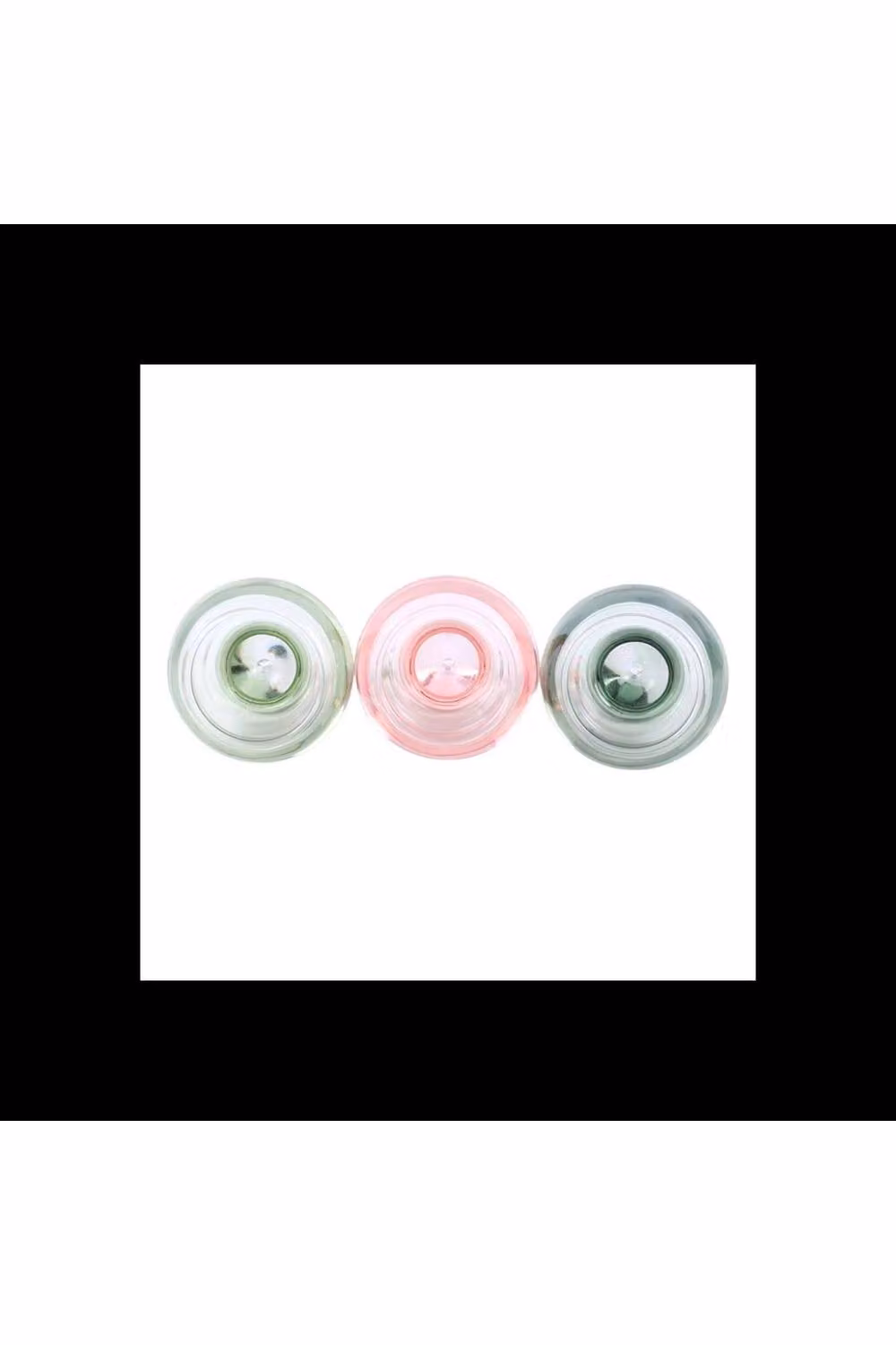 KDMD Dual Mushroom Glass Candle Holder Reversible Cottagecore Candlestick in Green, Pink or Multicolour – 2