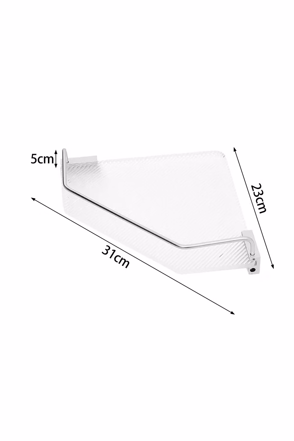 Living and Home Acrylic Corner Shower Caddy, Adhesive Wall Mounted Bathroom Shelf Organizer in Silver and Transparent – 2