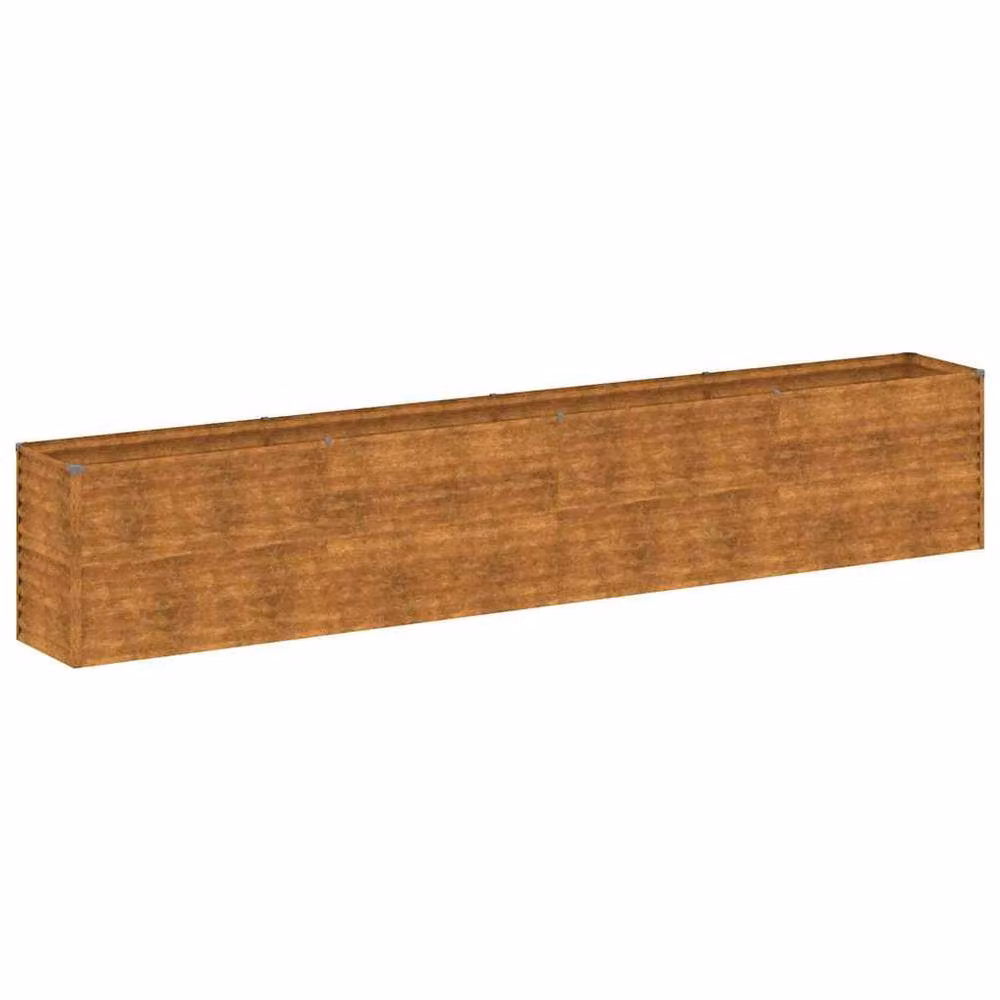 Berkfield Home Brown Corten Steel Raised Garden Bed W: 385 cm, D: 50 cm, H: 69 cm – 2