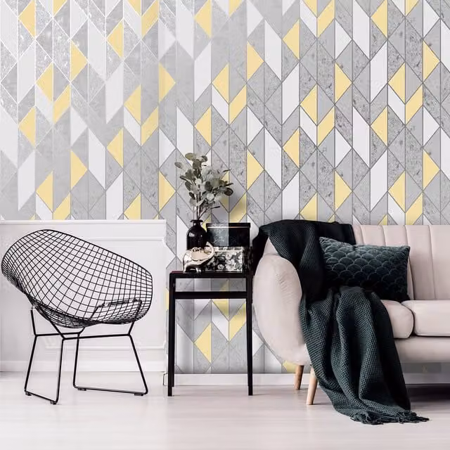 Superfresco Grey Geometric Abstract Wallpaper Roll