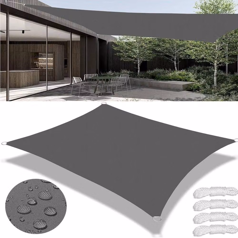 SPETLEK Rectangular Polyester Sun Shade Sail for your Garden, Grey, W/D: 300 x 200 cm – 3
