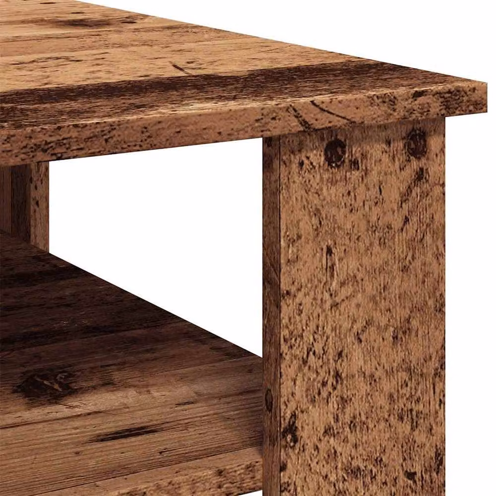 Berkfield Home Square Coffee Table in Brown Rustic Wood Finish, W/D/H: 60 x 60 x 42 cm – 5