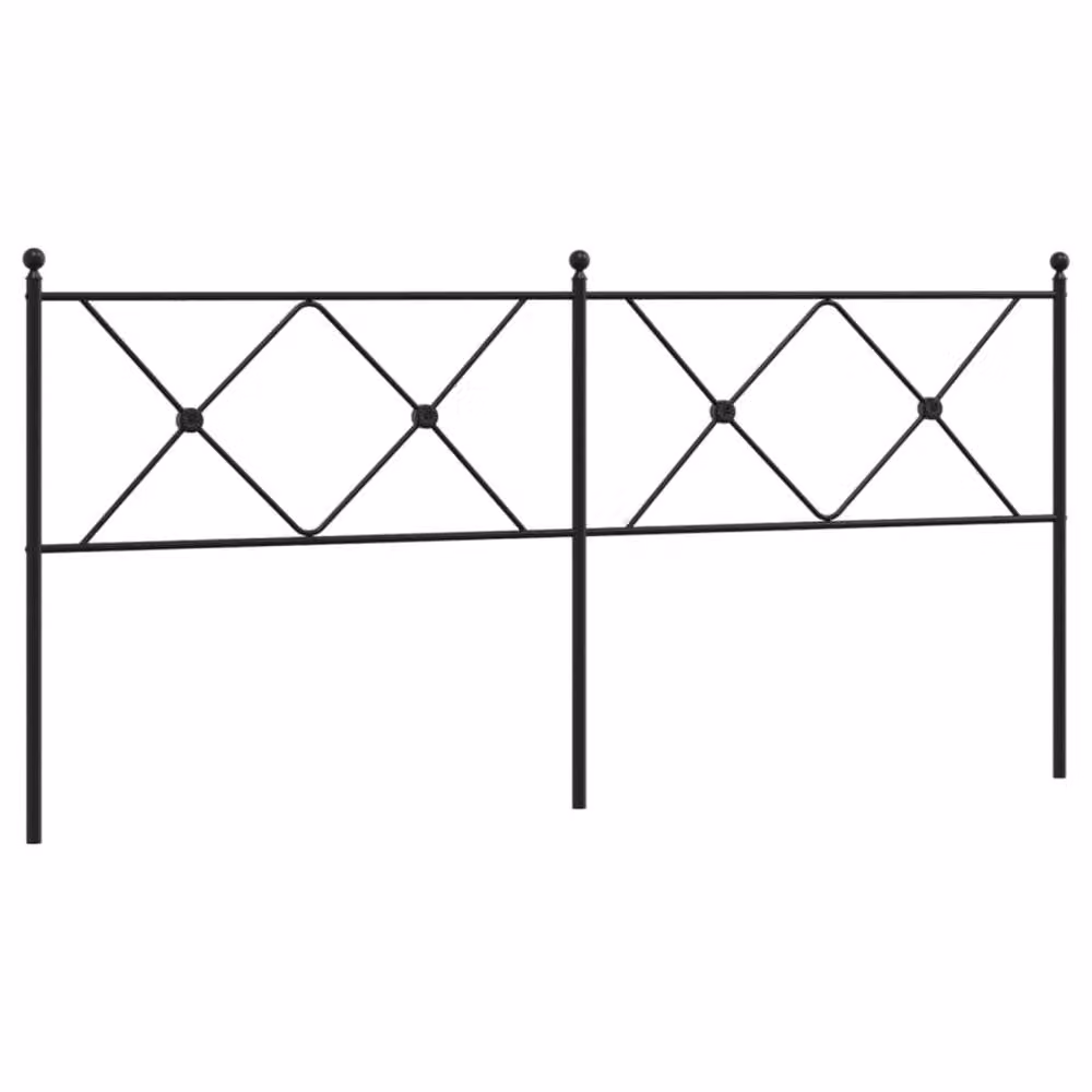 Berkfield Home Matt Black Metal Geometric Headboard W/H: 180 x 90.5 cm – 2
