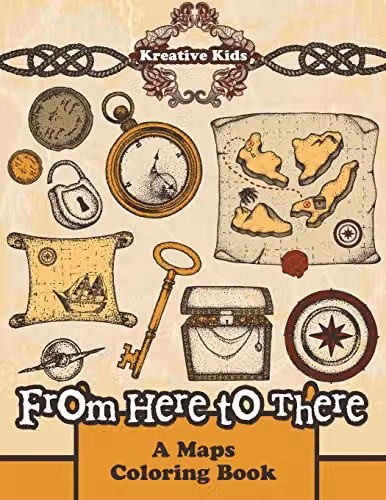 Kreative Kids From Here to There Maps Colouring Book for Children, Multicolour, Paperback