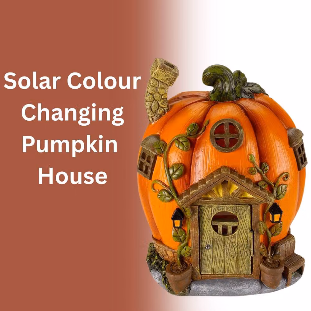Marco Paul Orange Pumpkin Solar Colour Changing LED Fairy House Night Light – 3