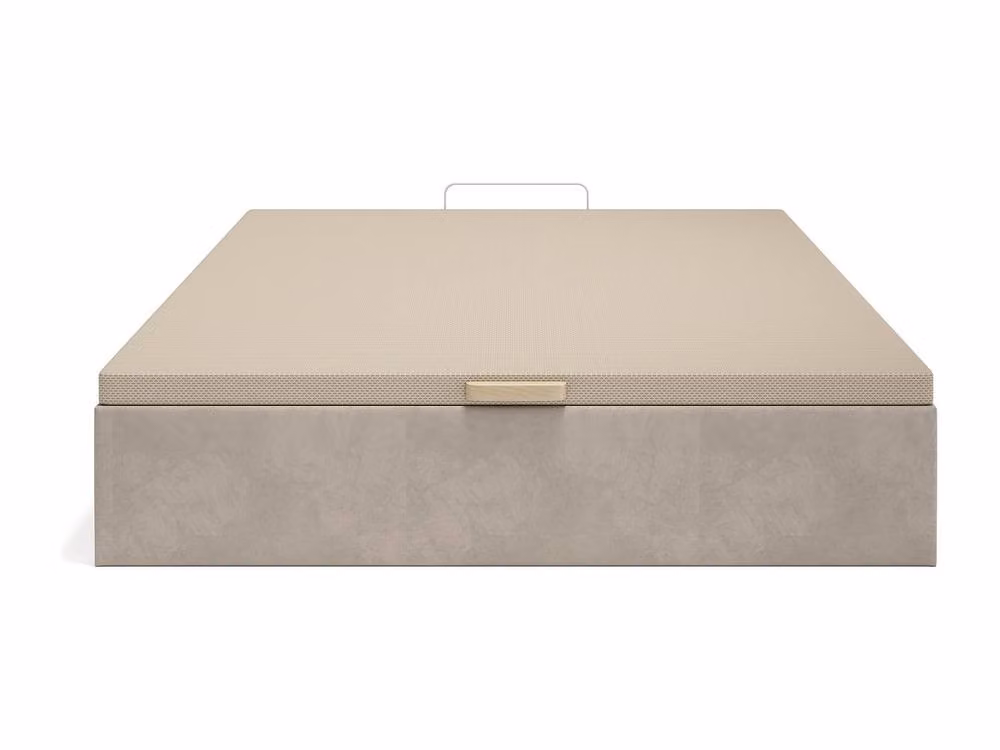 YSMÉE CENOVAS Upholstered Ottoman Bed Base in Beige Fabric, W/D/H: 160 x 200 x 35.2 cm – 2