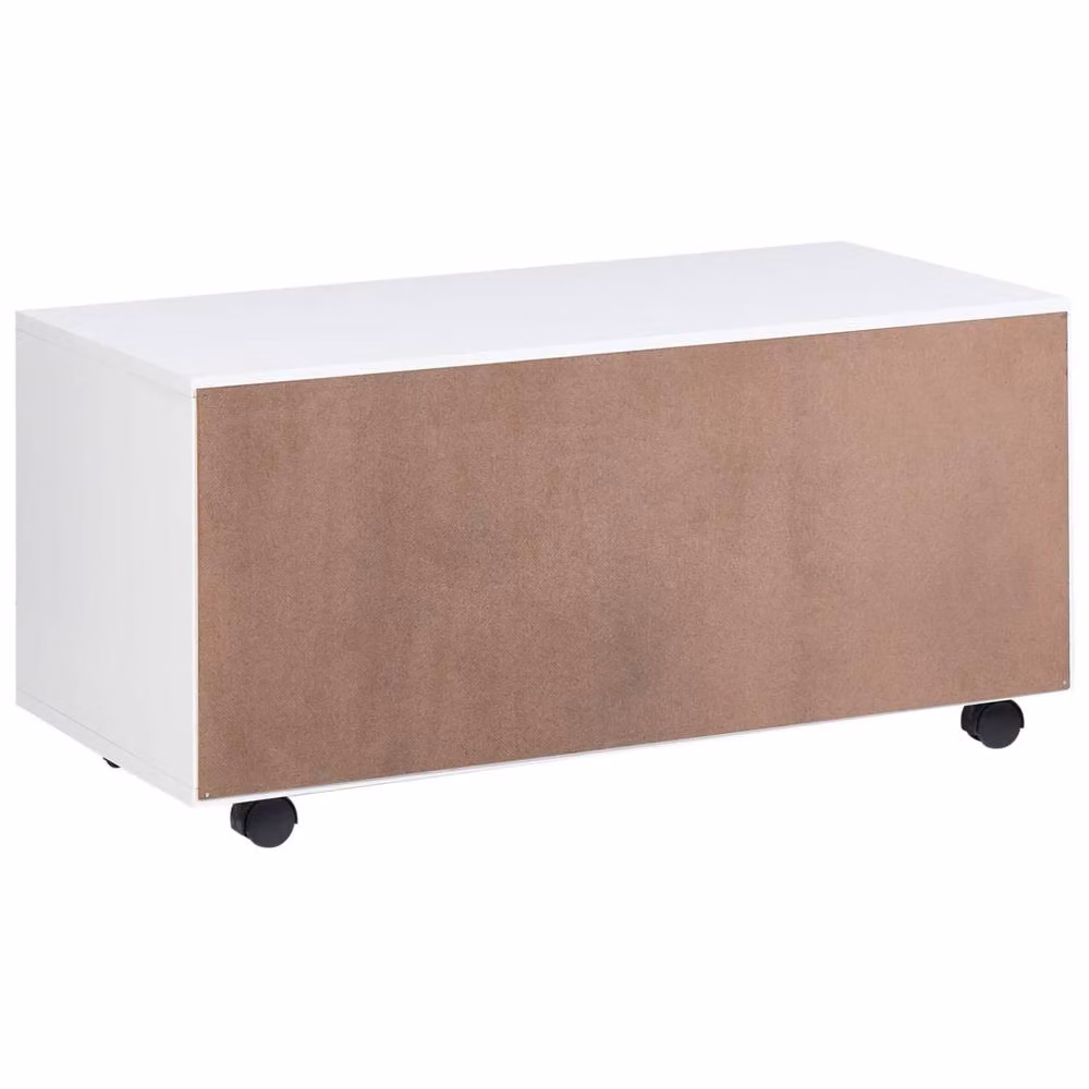 Wyld and Coco White MDP Bathroom Cabinet with 2 Drawers and Wheels, W: 80 cm, D: 39 cm, H: 39 cm – 2