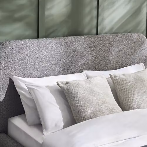 Julian Bowen Hannah Upholstered Double Bed Frame in Grey Boucle, H 110 cm x W 140 cm x D 209 cm – 3