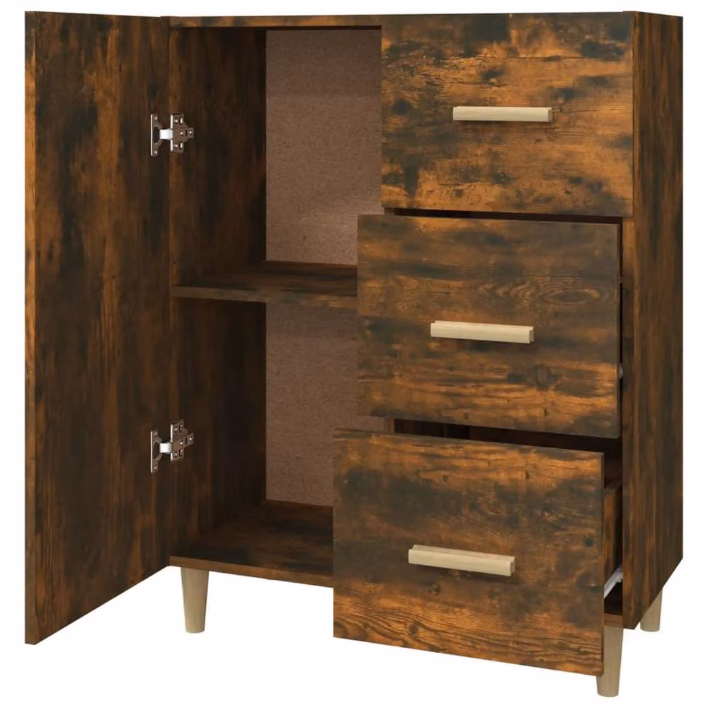 Berkfield Home Smoked Oak Sideboard in Brown, W: 69.5 cm, D: 34 cm, H: 90 cm – 4