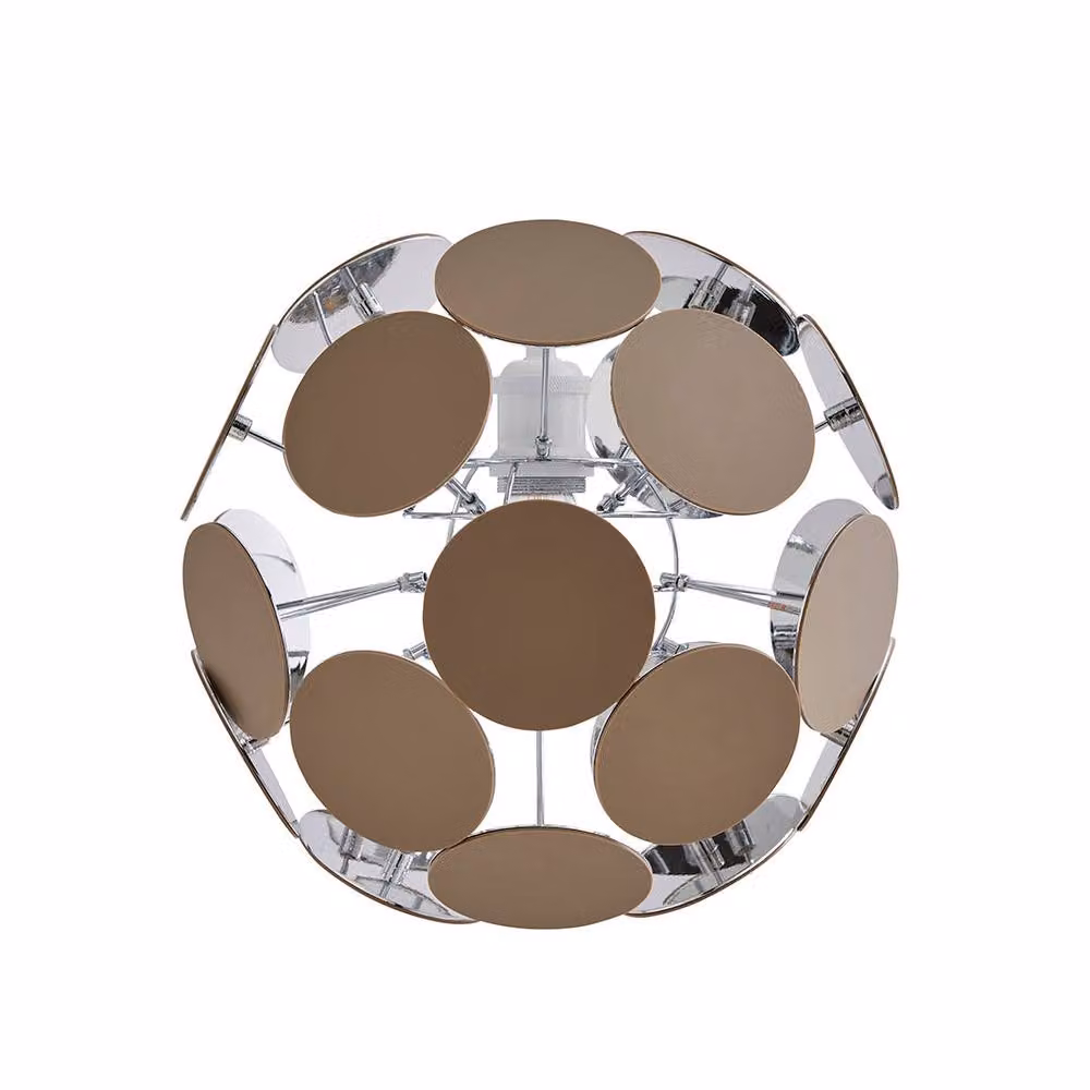 Pagazzi Design Skye Sputnik Ball Easy-Fit Pendant Light in Beige and Chrome – 2
