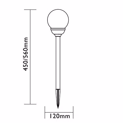 Luxform Conga LED Solar Spike Light with Silver Stainless Steel Sphere and Glass Globe – 3