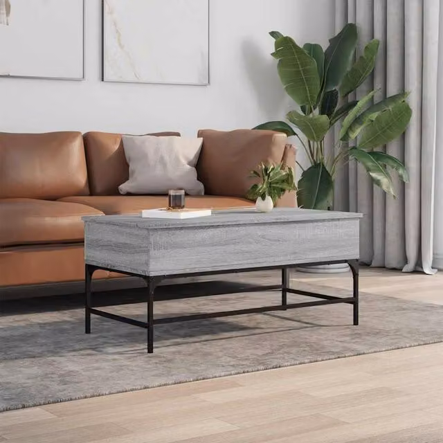 Berkfield Home Grey Sonoma Decorative Coffee Table with Lift Mechanism, W/D/H: 100 x 50 x 45 cm – 1