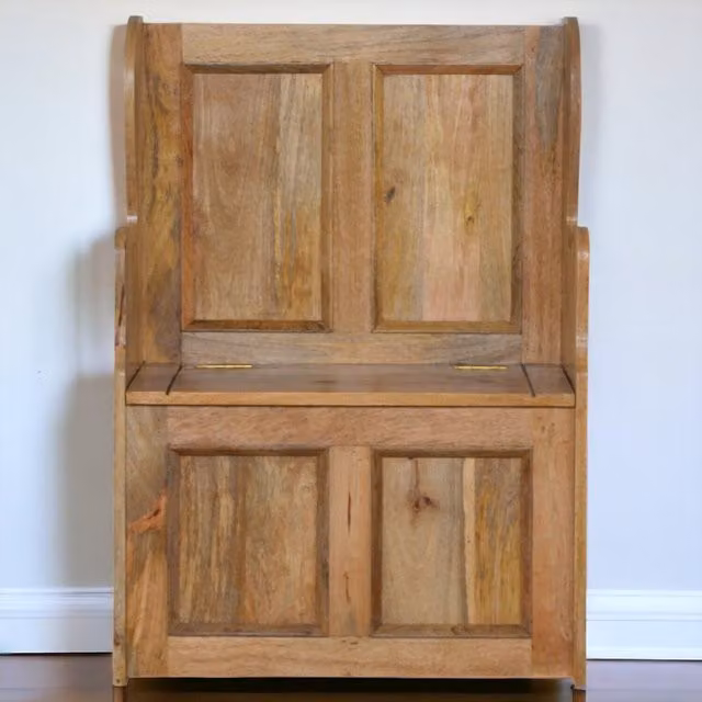 Artisan Furniture Small Monks Mango Wood Storage Bench in Brown