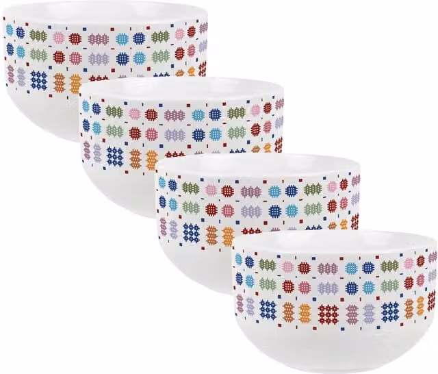 Purely Home Multicolour Tapestry Ceramic Cereal Bowl, White