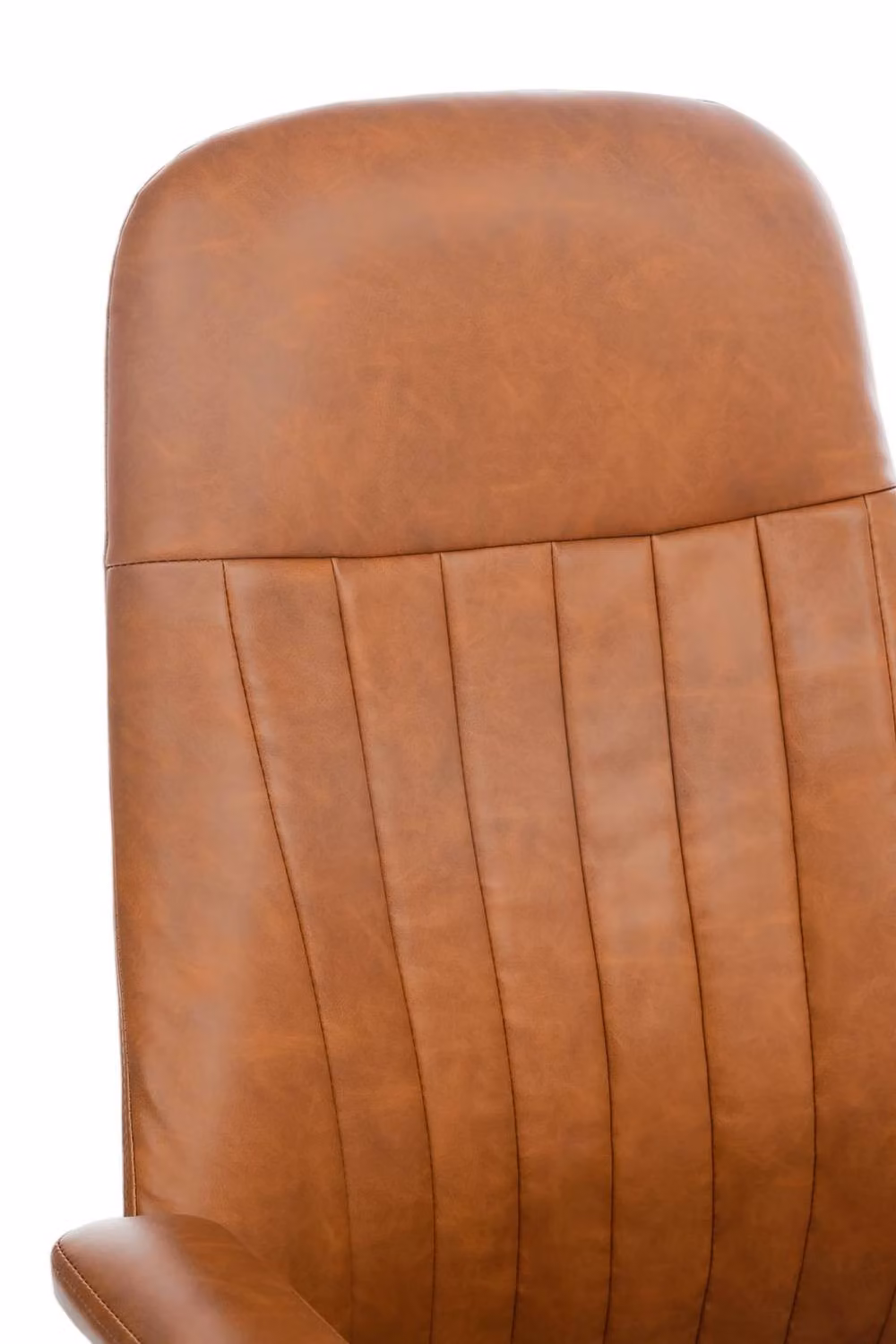 Living and Home Mid-Century Modern Brown Synthetic Leather Swivel Task Chair – 3
