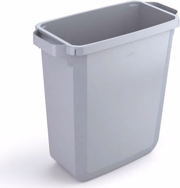 DURABIN 60L Plastic Waste Bin in Grey
