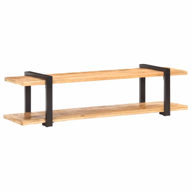 Berkfield Home Rustic TV Cabinet in Brown Solid Rough Mango Wood, W/D/H: 160 x 40 x 40 cm
