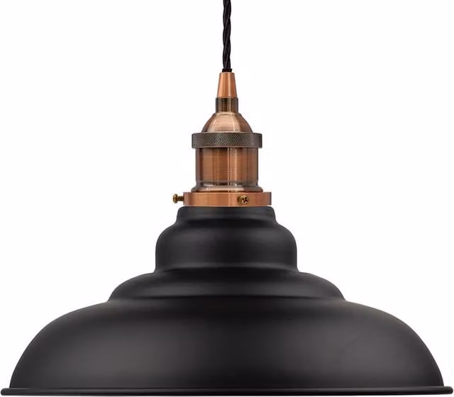 SE Home St Edmund's Pendant Light in Matt Black and Antique Copper