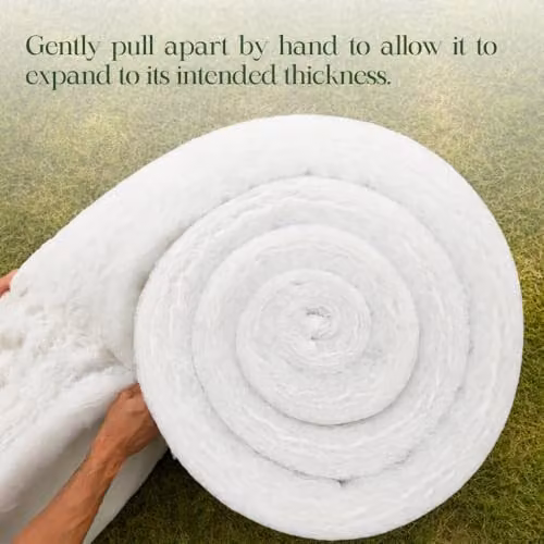 Green Loft Polyester Thermal Insulation Roll, White, W: 570 mm, H: 8 m, D: 50 mm – 5