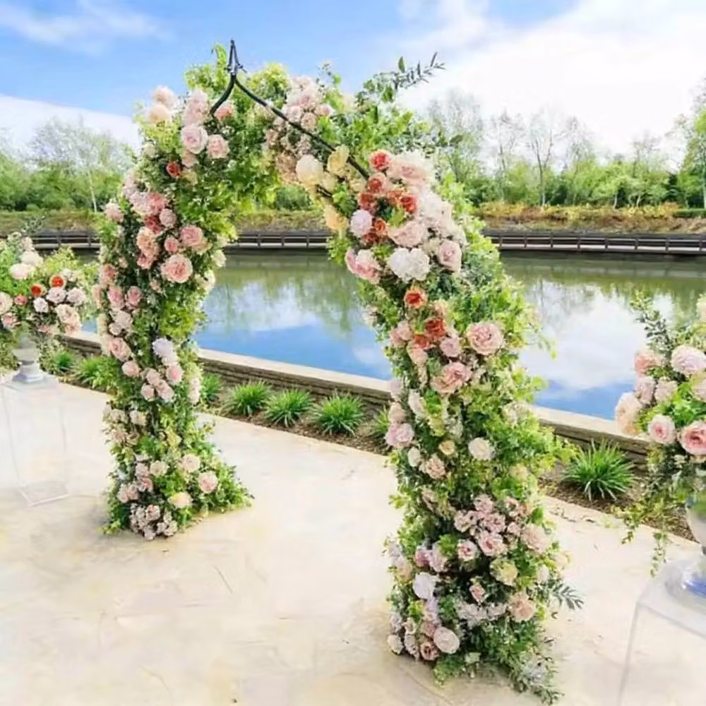 NESTLUNE Dark Green Garden Arch Climbing Plant Support for Roses and Vines, W: 100 cm, D: 15 cm – 4