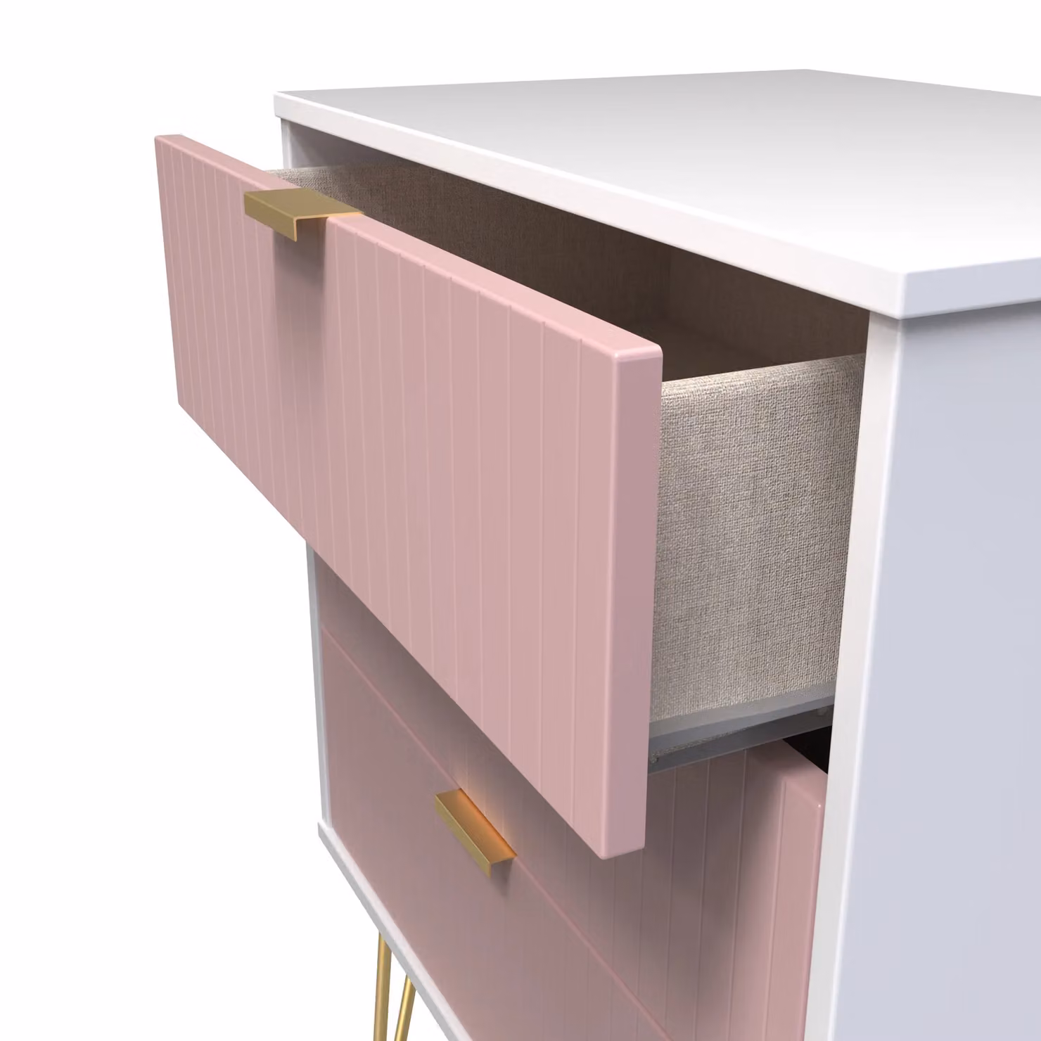 2 U Bexley Ready Assembled 3 Drawer Chest in Pink and Gold – 2