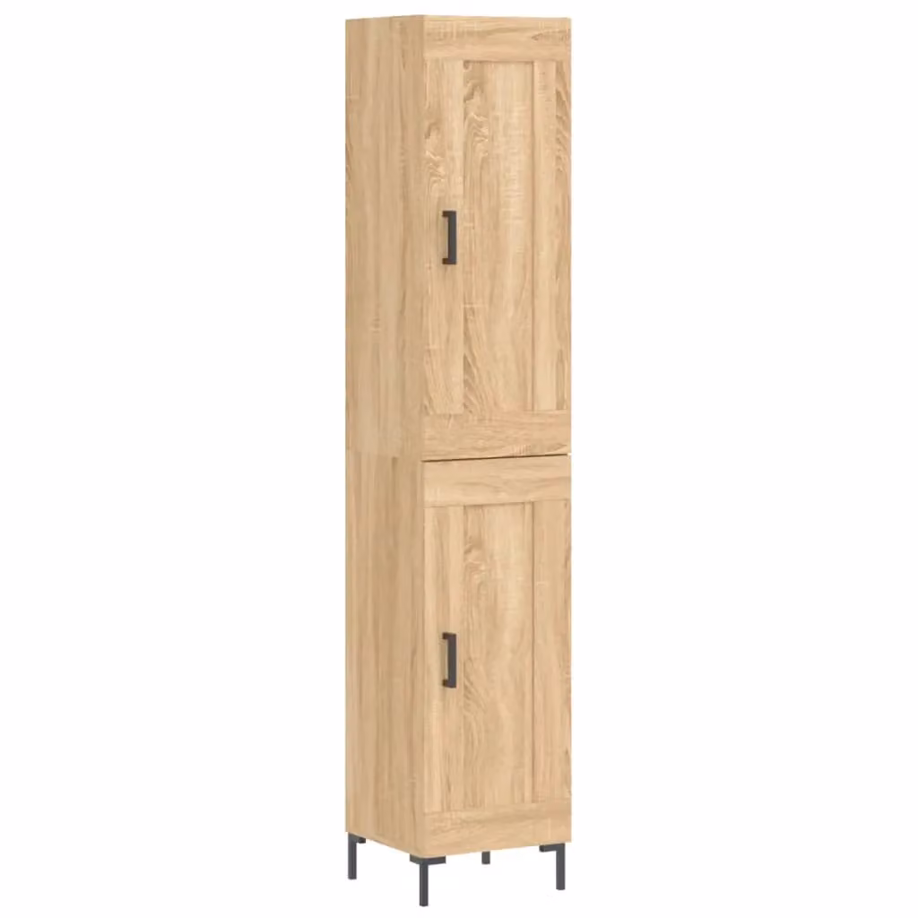 Berkfield Home Sonoma Oak Highboard in Brown, W/D/H: 34.5 x 34.0 x 180.0 cm – 2