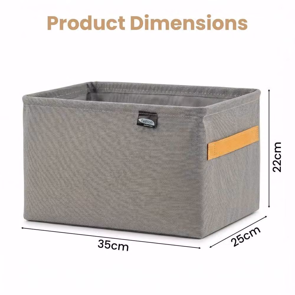 Kelvenix 8 Pack Grey Fabric Storage Bins with Handles – 2