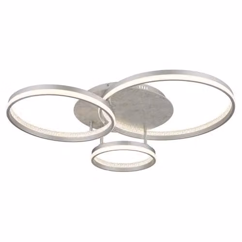 Netlighting Mary Modern LED Ceiling Light in Silver with Remote Control and Timer, W/D/H: 85.5 x 68.5 x 16.7 cm