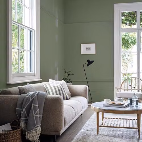 Crown Walls & Ceilings Khaki Green Matt Water Based Dispersion Paint Tester Sample 40ml – 3