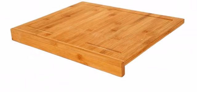 Oypla Rectangular Bamboo Wooden Chopping Board with Groove, Brown