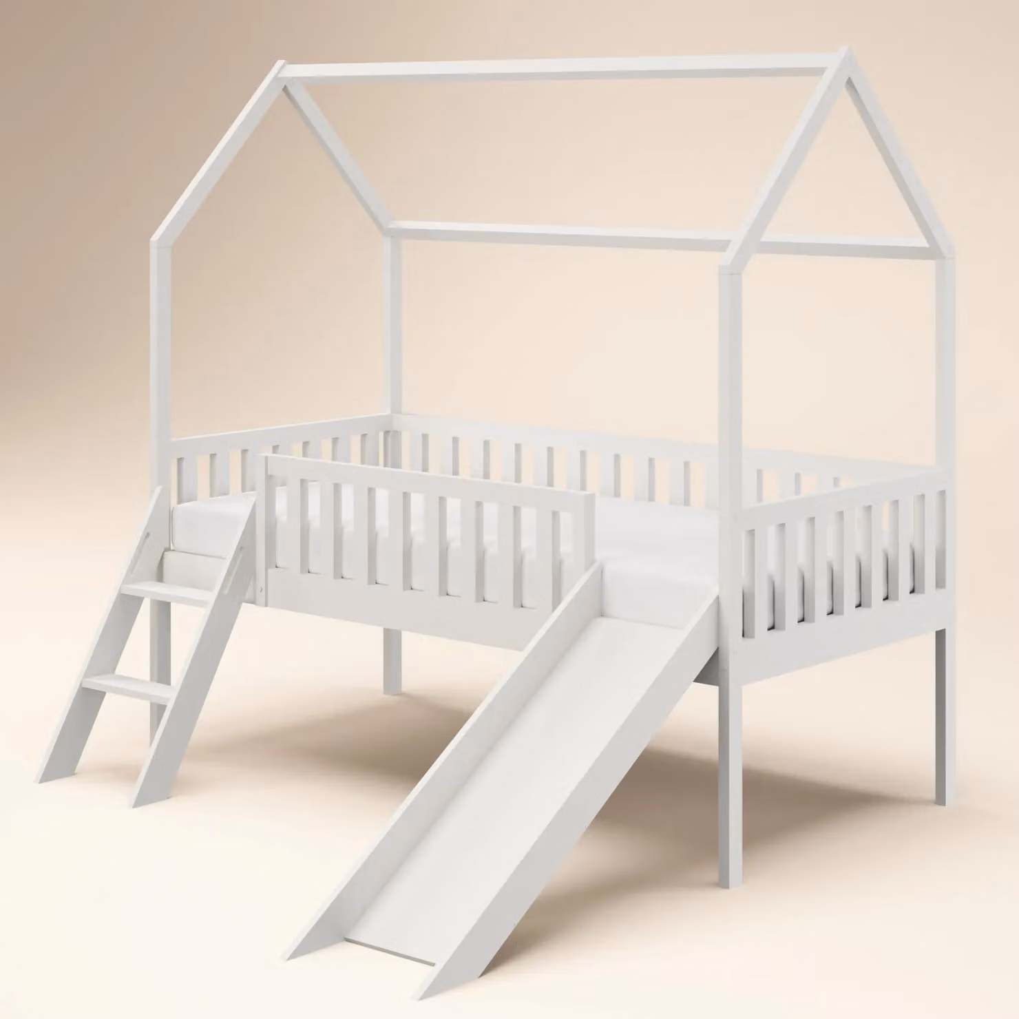 Flair Explorer Slide Mid Sleeper Bed in White, Solid Pine Wood, W/D/H: 190 x 90 x 185 cm – 2