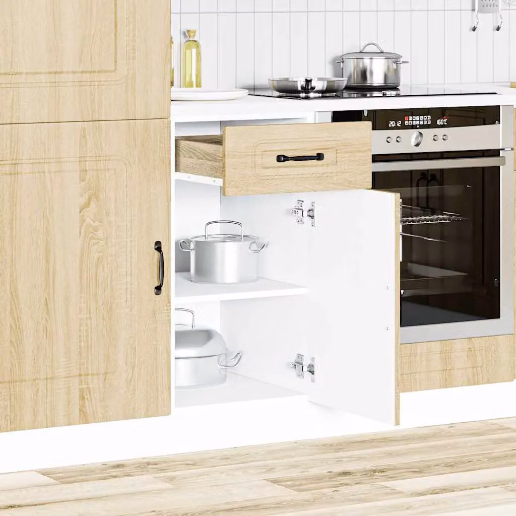 Berkfield Home Kalmar Kitchen Base Cabinet in Sonoma Oak Brown – 2