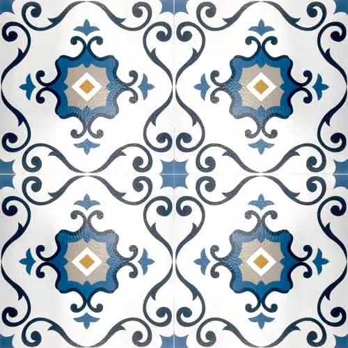 Arthouse Blue Motif Floor Tiles, 10 Tiles Per Pack, W/D/H: 30.5 x 30.5 x 30.5 cm – 1