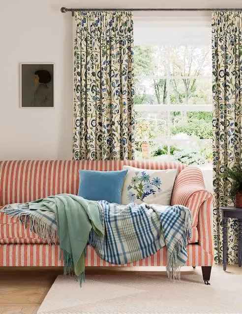 LAND & SHORE Green Checked Woven Wool Blend Fringed Throw
