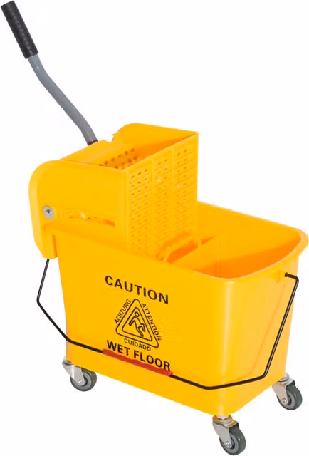 HOMCOM Como Mini Press Mop Bucket with Wringer, 20L, Yellow