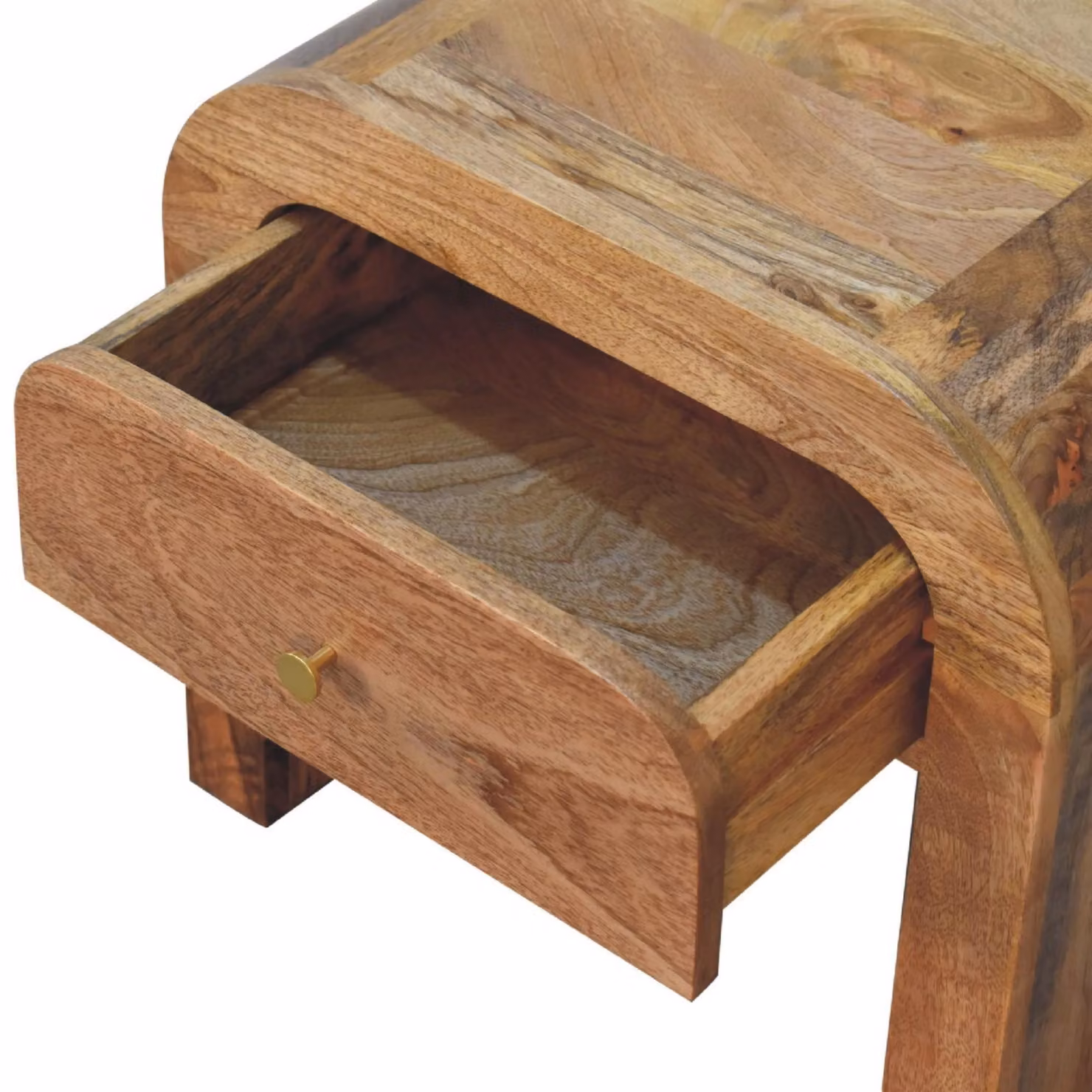 Aosom UK Darcy Solid Mango Wood Bedside Table with Drawer, Brown, W/D/H: 45 x 35 x 40 cm – 3