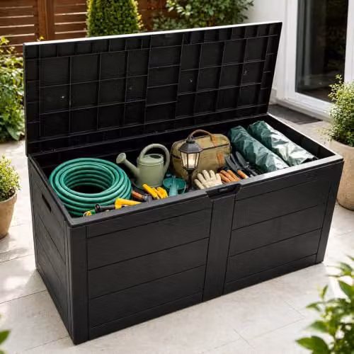 Gr8 Garden 250L Anthracite Garden Storage Box with Lid in Dark Grey – 2