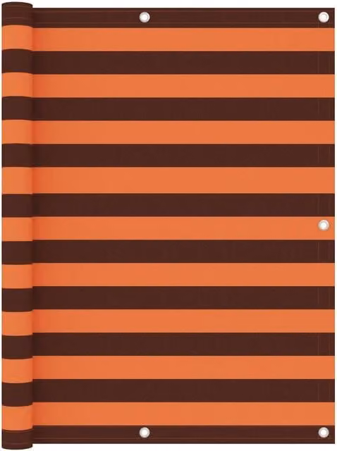 Berkfield Home Balcony Screen in Orange and Brown Oxford Fabric, W: 120 cm, D: 400 cm