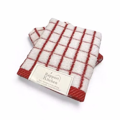 Rapport Home Luxury Red Cotton Terry Tea Towel