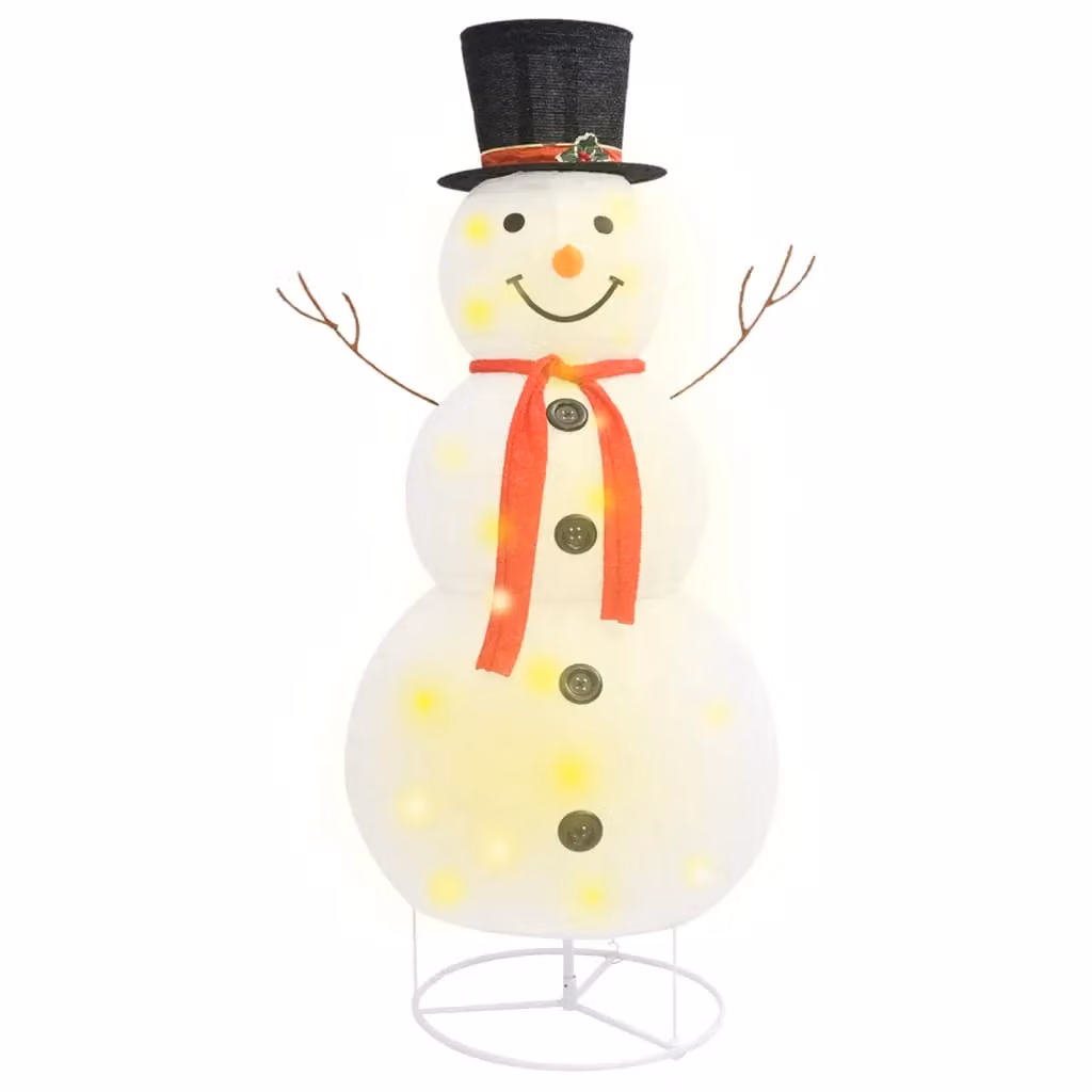 Berkfield Home Decorative Christmas Snowman Figure with LED Lights in Red, White and Multicolour, Height: 180 cm – 2