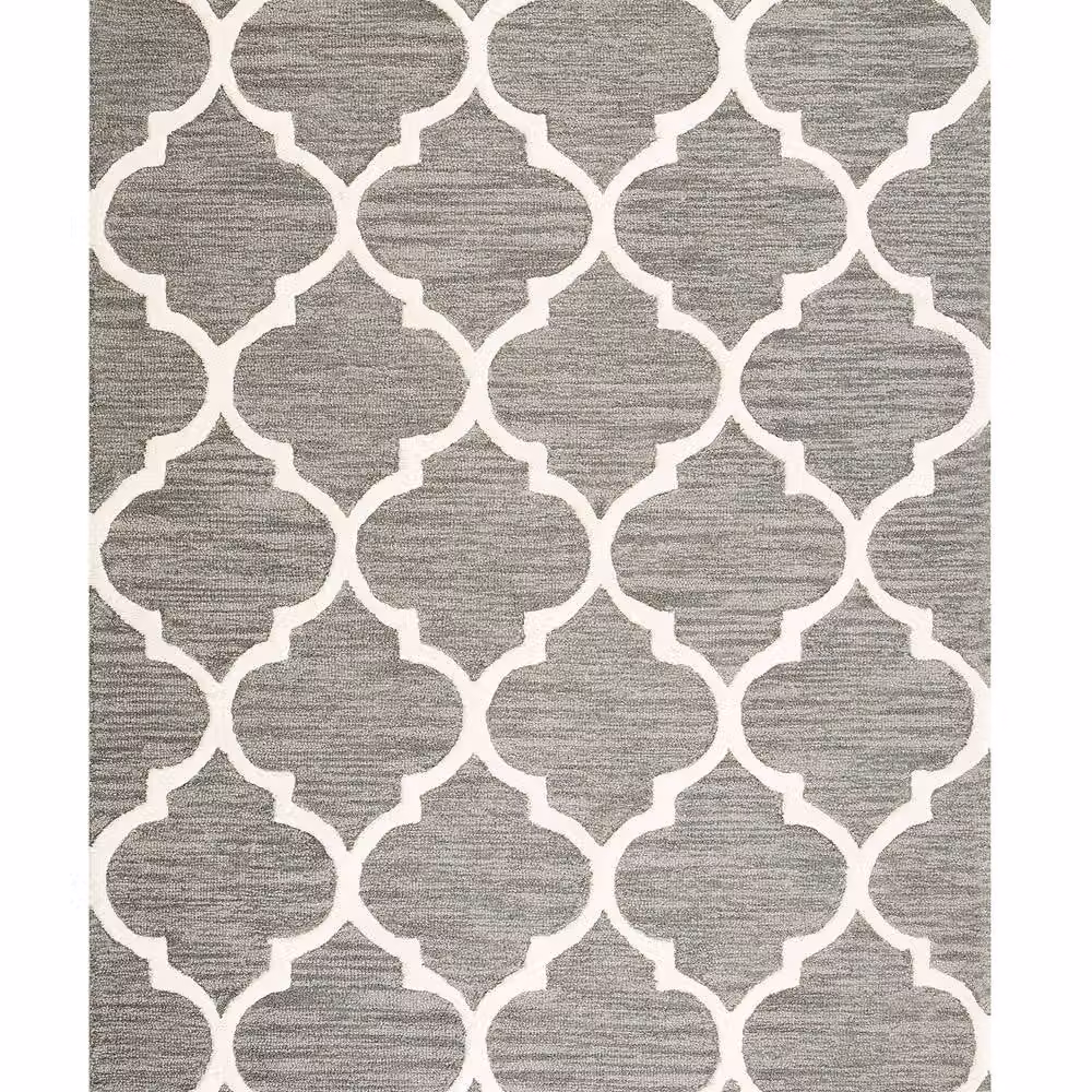 Wyld and Coco Grey Hand-Tufted Wool and Cotton Geometric Rug, W: 140 cm, L: 200 cm – 2