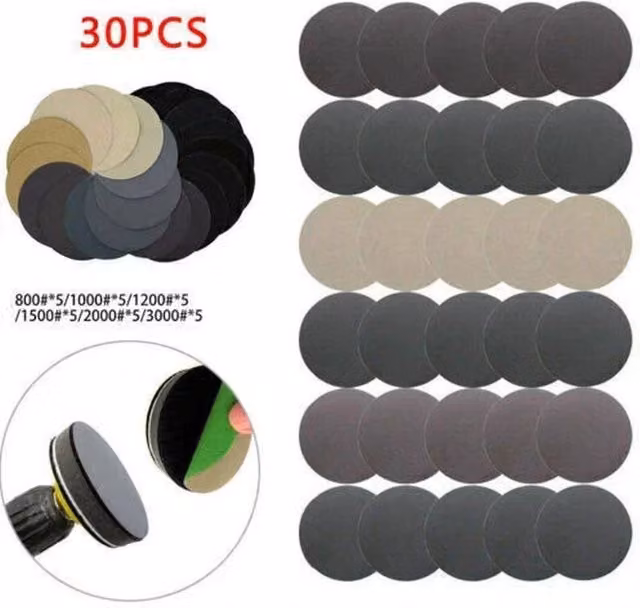Havendro 30-Piece Multicolour Wet and Dry Sanding Discs for Wood and Metal, 125mm, Grit 800-3000 – 1