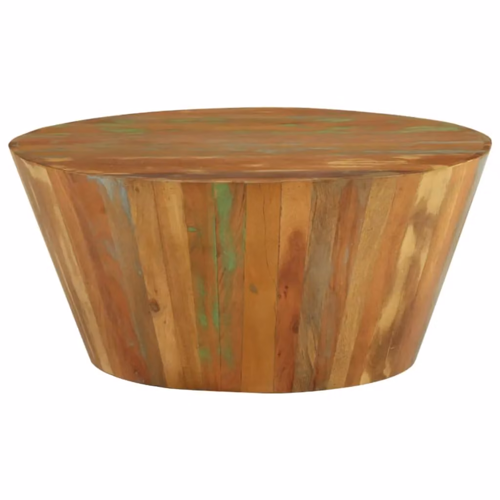 Berkfield Home Round Solid Reclaimed Wood Coffee Table in Brown, Diameter: 65 cm, Height: 31 cm – 2