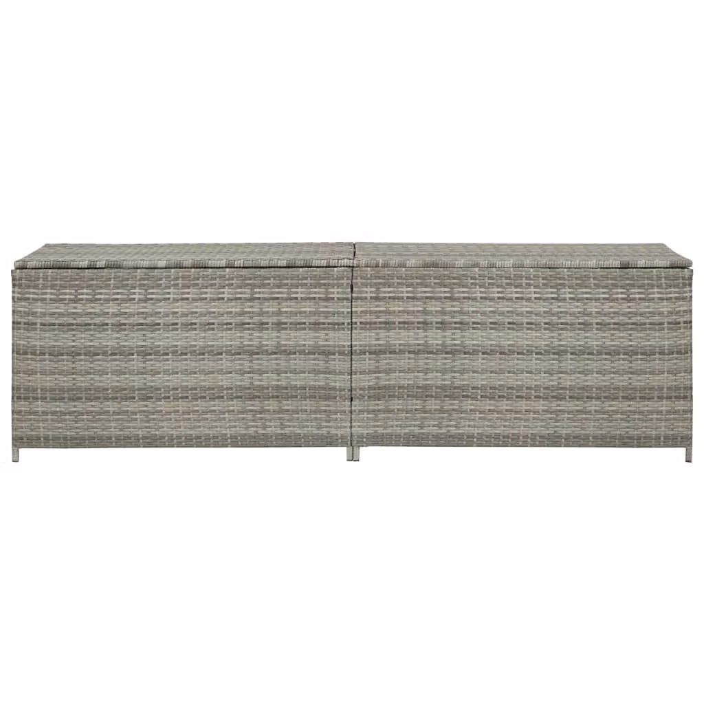 Berkfield Home Grey Poly Rattan Garden Storage Box W/D/H: 200 x 50 x 60 cm – 2