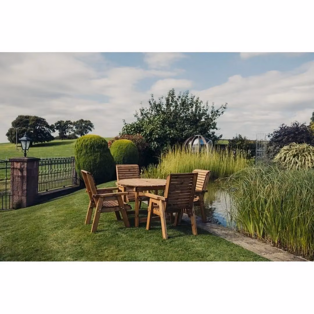 Churnet Valley Garden Furniture Ltd Valley Round 4XC Garden Furniture Set with Brown Cushions – 3