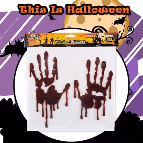 VFM e-Store Red Blood Handprint Halloween Window Stickers – 7