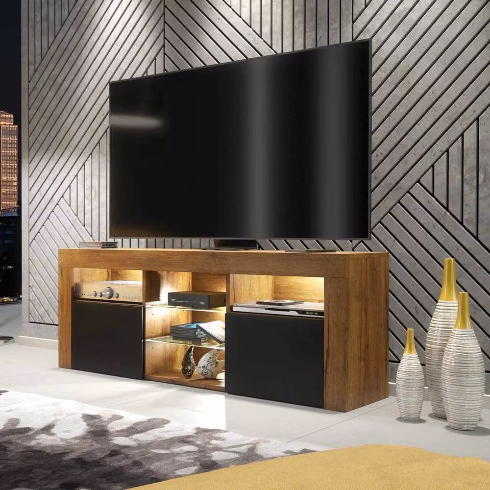 PAWNORA Modern Brown TV Stand Cabinet Sideboard – 3