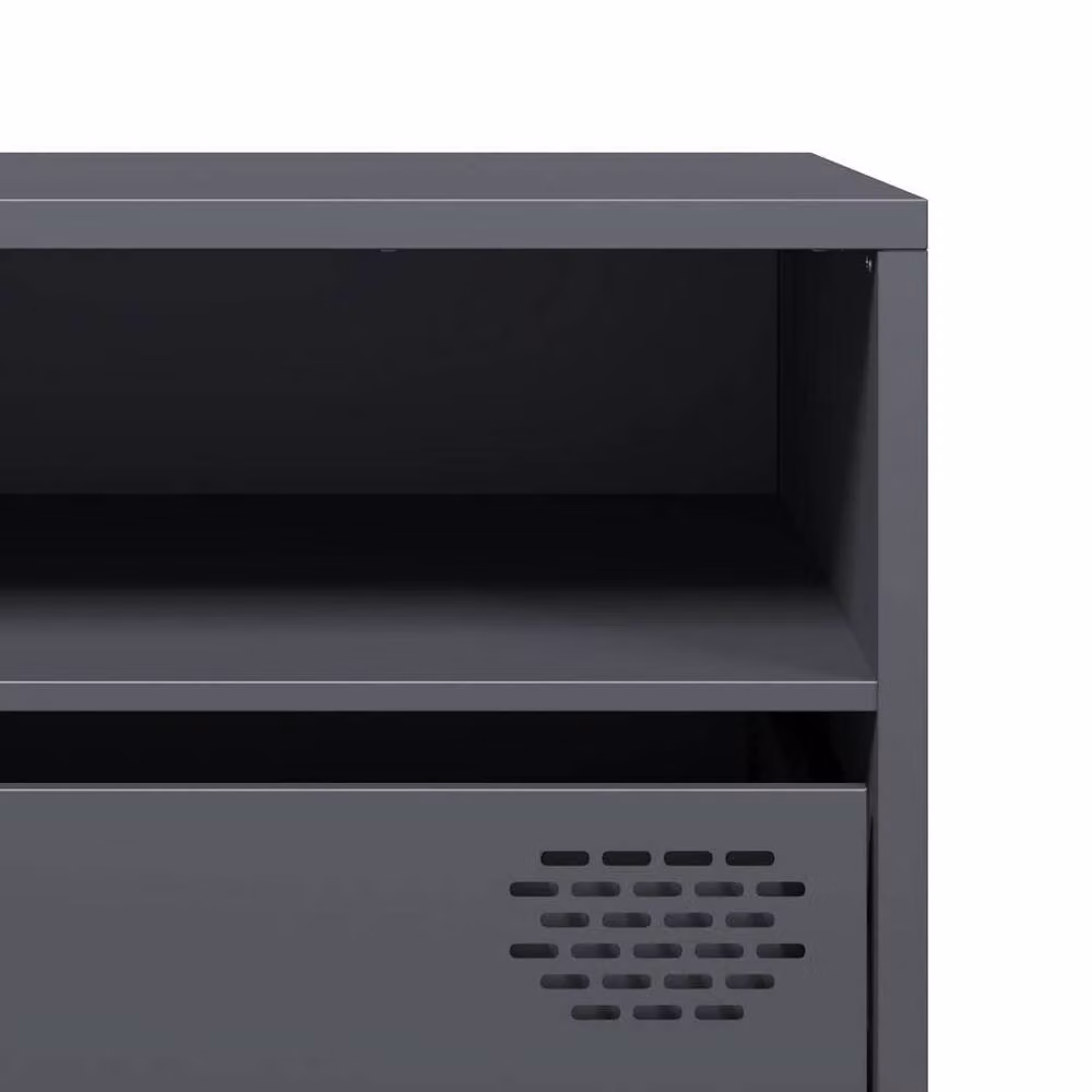 Berkfield Home TV Cabinet in Anthracite Grey, Cold-rolled Steel, W: 202 cm, D: 39 cm, H: 43.5 cm – 6