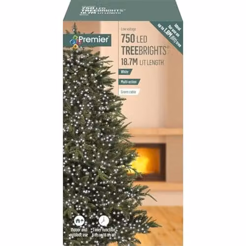 Raraion 750 LED White Christmas Tree String Lights with Timer