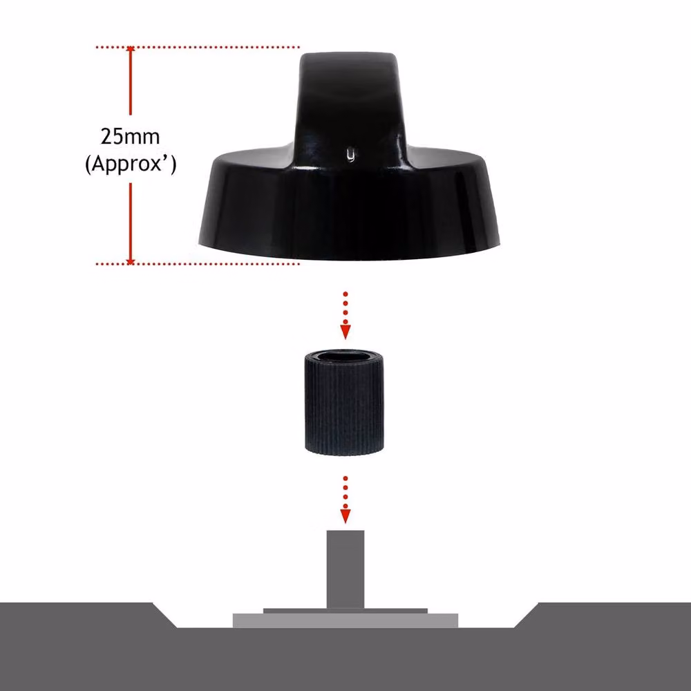 NESTLUNE Barbecue Temperature Control Knob Dials with Installation Adaptors, Black – 4